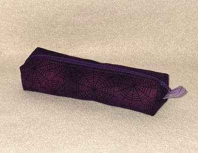 Spider Web Gothic Halloween Handmade Pencil Case/ Zippered Pouch/ Make-up Bag