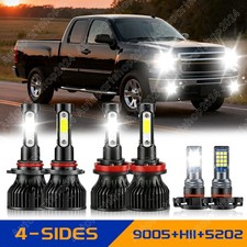 12000k Led Headlightfog Light Bulbs Kit For Chevy Silverado 1500 2500 2007-2015