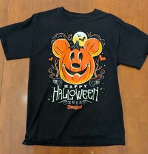 Disney Halloween 2018 Glow in the Dark Mickey Mouse Pumpkin Shirt Sz M