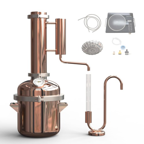 HOOLOO 8L Copper Still-Distillation Equipment for Making Hydrosol Essential O...