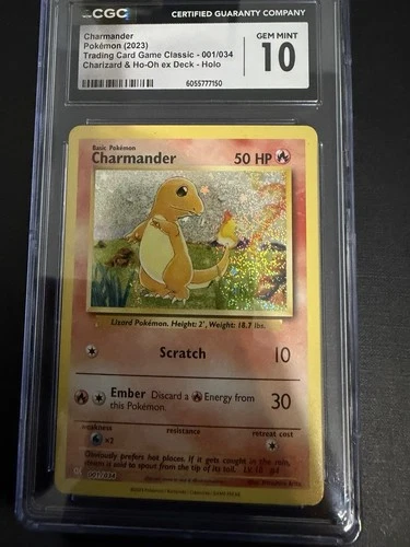 2023 Pokemon Charmander Charzard & Ho-Oh ex Deck-Holo 001/034 CGC 10