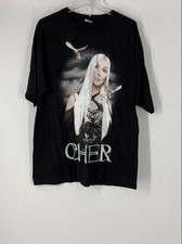 Cygnus Mens Black Cotton Living Proof Farewell 2002 Tour Cher T-Shirt Size XL