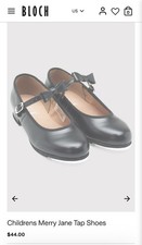 Bloch Girls Merry Jane Tap Shoes Black Size 7 M Kids New In Box