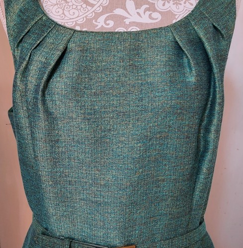 Gorgeous Antonio Melani Genuine Golden Green Dress - Size 14 - Picture 2 of 19