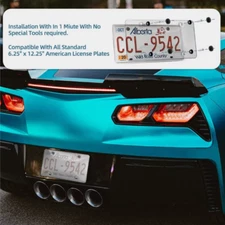 2PCS Unbreakable Reflective License Plate Cover Universal Fitment Protector NEW