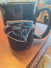 Black Carolina Panthers - Metal Emblem Logo NFL Football Coffee Mug