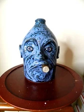 (lynn thurman walton) face jugs pottery, folkart   ( 10'' x7'' )