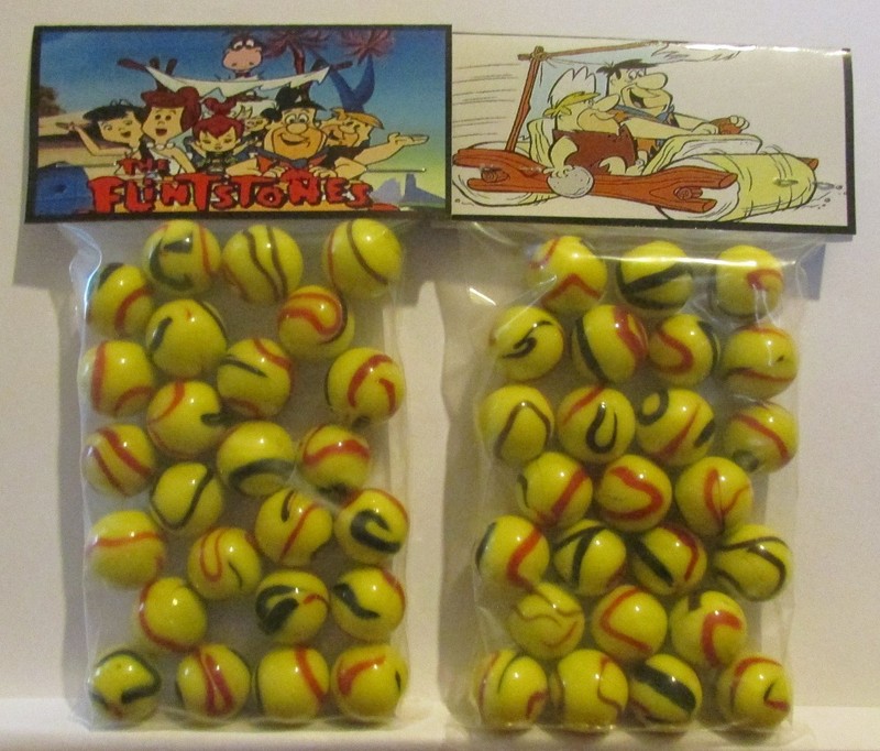 2 Bags Of The Flintstones Cartoon TV Show Promo Marbles