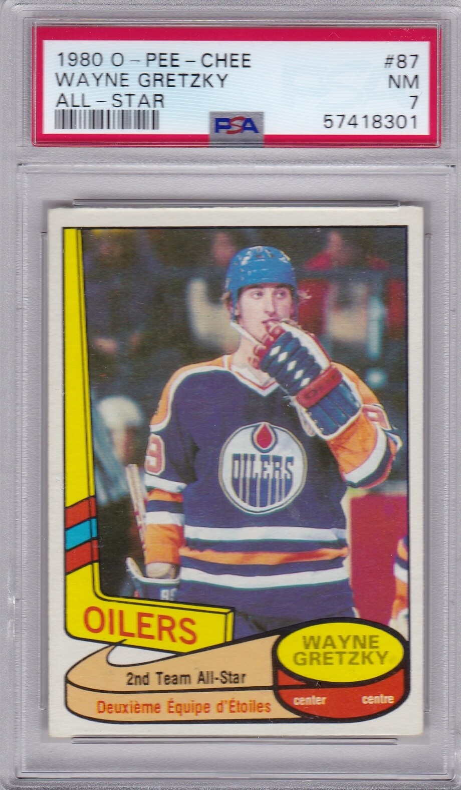 1980 OPC #87 WAYNE GRETZKY ALL STAR PSA 7 NM OILERS o-pee-chee 2nd Year CENTERED