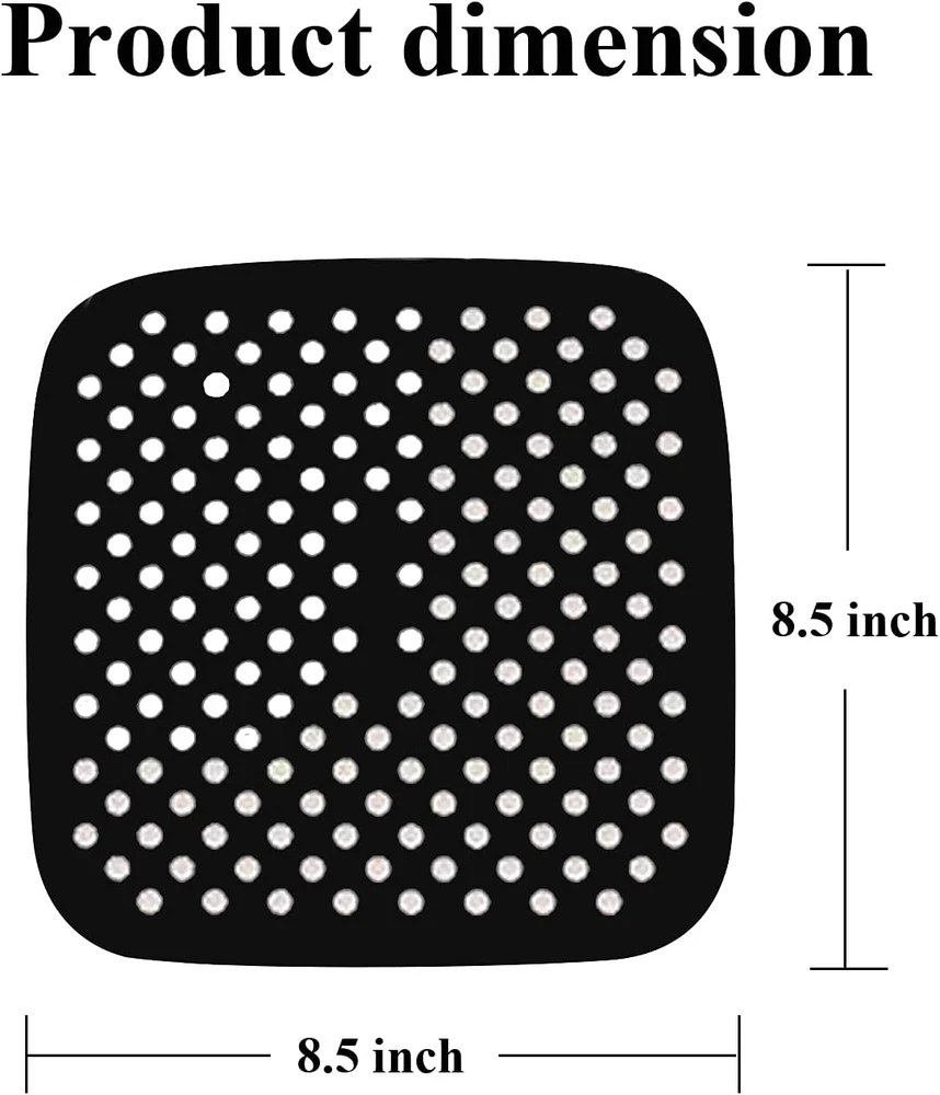 Air Fryer Silicone Liners,2 Pack 8.5 Inch Reusable Food-Grade Silicone Mat, Non-