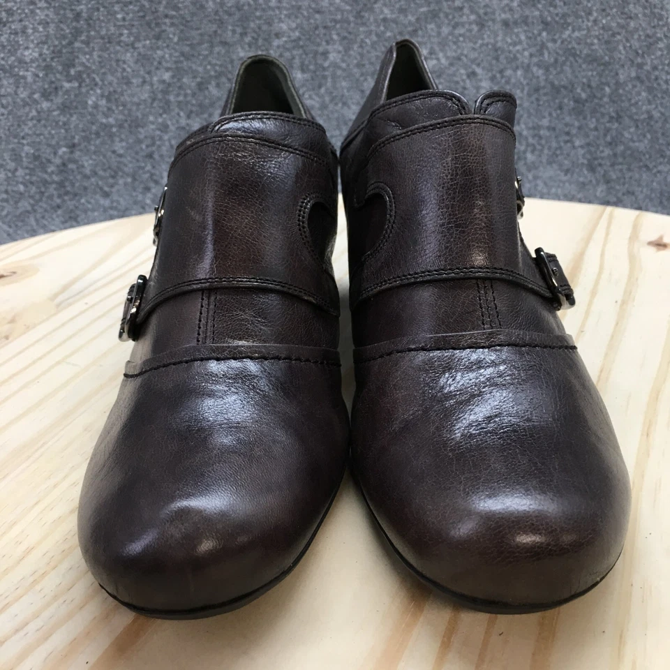 Gabor Botas Mujer 5 UK 7.5 US Botín Cuero Marrón Sin Cordones Tacones Cubanos Foto 4 de 4