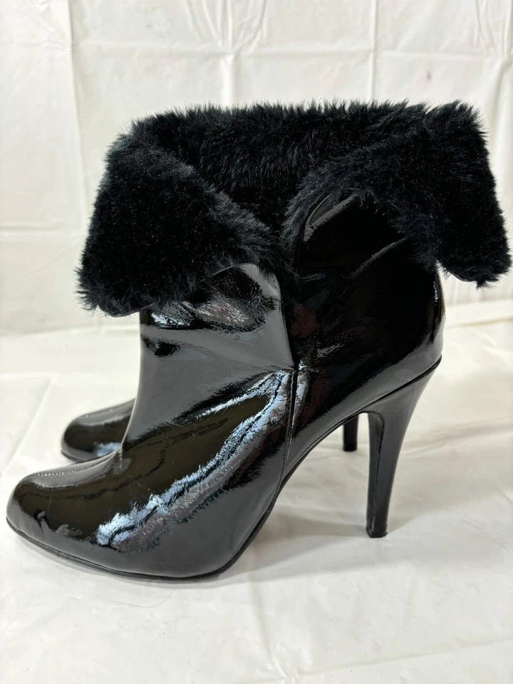 Colin Stuart For Victoria's Secret  Booties High Heels Suede Fur Buckle Size 9 B - Image 4 of 4