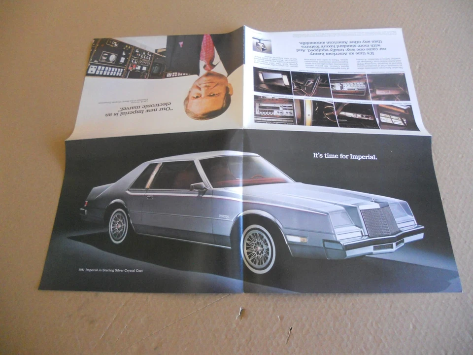 Новая из старых запасов оригинальная дилерская брошюра 1981 Chrysler Imperial Lee Iacocca - Изображение 2 из 3