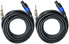 2 MK Audio MKQSM100 ¼” Male to Speakon Male 100 Ft. True 12 Gauge Wire PA DJ Pro