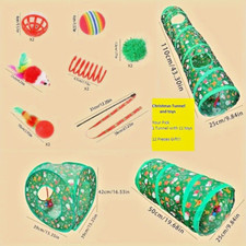 Christmas Pet Toy Cat Tunnel Indoor Play Tent Kitten Puppies Interactive Toy Set