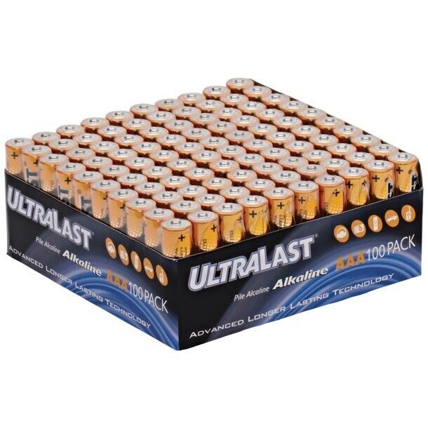 PE Ultralast ULA100AAAB Alkaline AAA Batteries 100 Pack-image