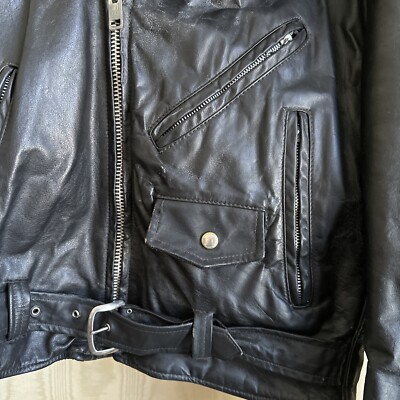 Vintage 70's Sears The Leather Shop Moto Biker Jacket Belted Vintage 70's Sears The Leather Shop Moto Biker Jacket Belted