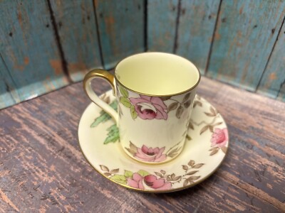VINTAGE RADFORDS FENTON ENGLAND FLORAL HAND PAINTED CUP & SAUCER