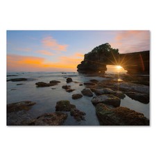 Postereck 1563 Poster Tela Tramonto, Mare Pietre Asia Cielo Rocce