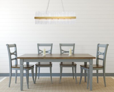 CRYSTAL CHANDELIER MODERN SATIN GOLD DINING ROOM KITCHEN 24 LIGHT FIXTURE 42 in
