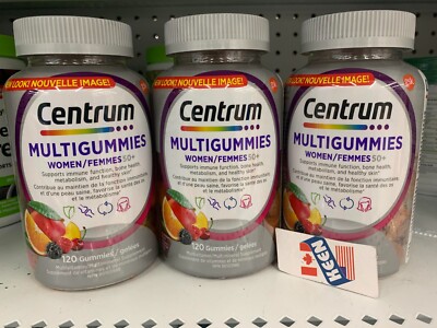 QTY: 3), Centrum Women 50 Plus 120 MultiGummies Multivitamins