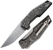 We Knife Co Ltd OAO Folding Knife 3.5 CPM-20CV Steel Blade Titanium/Carbon Fiber