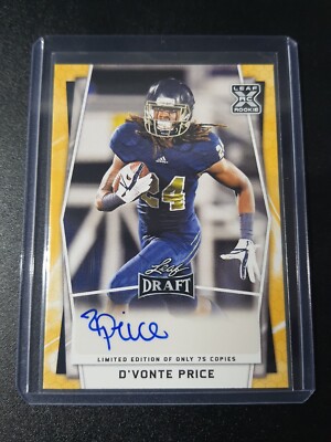 D'Vonte Price - Leaf Draft 2022 - Indianapolis Colts - Gold - Auto - RC - /75