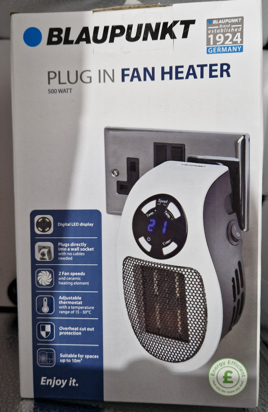 Blaupunkt 359805 500W Plugin Electric Portable Heater White 1000035980505 eBay