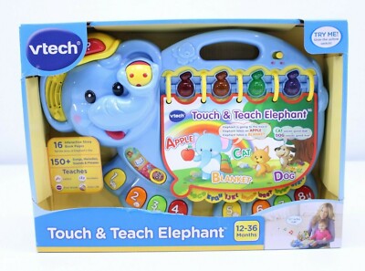 NEW VTech Touch & Teach Elephant ABCs Numbers Shapes Interactive Core Learning 