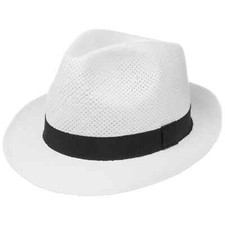 LIPODO White City Trilby Strohhut Sonnenhut Hut Sommerhut Strandhut Fedora