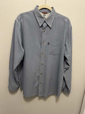 North face Button Down Long Sleeve Shirt Size M Blue Checkered