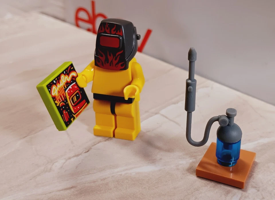 Nuevo Casco LEGO LLAMAS Soldadura Una Pieza Impreso Visera Frontal Vidrio Tig Manual Foto 2 de 2