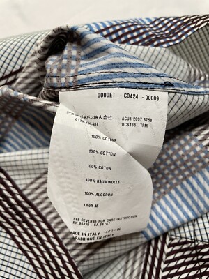 Prada Men Spring 2008 Fairy Red Blue Plaid Short Sleeve Button