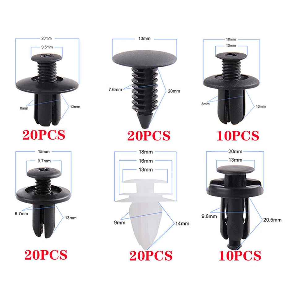 for Nissan 100 PCS Fixing Bumper Fender Liner Push Type Retainer Clips Fastener - Image 4 of 4