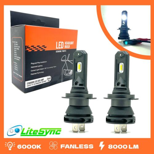 Micro H7 V12 CSP LED Headlight Bulbs Kit 8000lm For Hyundai ix20 2010-Onwards - Picture 1 of 20