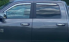 Chrome In-Channel Mount Rain Guards Vent Visors for 2019-2025 Ram 1500 Crew