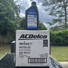 AC Delco Full Synthetic Dexos 0W-20 Motor Oil (Case of 6 QT) 19432331, 10-9322