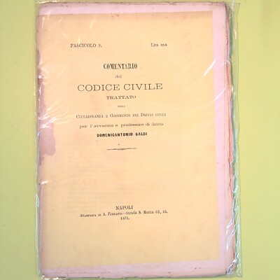 KOMMENTAR ZUM BÜRGERLICHEN GESETZBUCH FASC 9 GALDI FERRANTE 1871