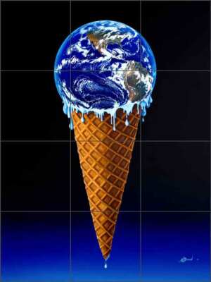 Environmental Tile Mural Kurt Burmann Climate Change Art Ceramic KB016