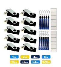 USB Swivel Flash Drive 1GB 2GB 4GB 8GB 16GB 32GB 64GB w/ Labels Lanyards lot