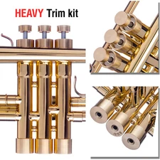 Bach Trumpet Trim Kit. KGUBrass. HEAVY Caps. Raw Brass. TKHR100