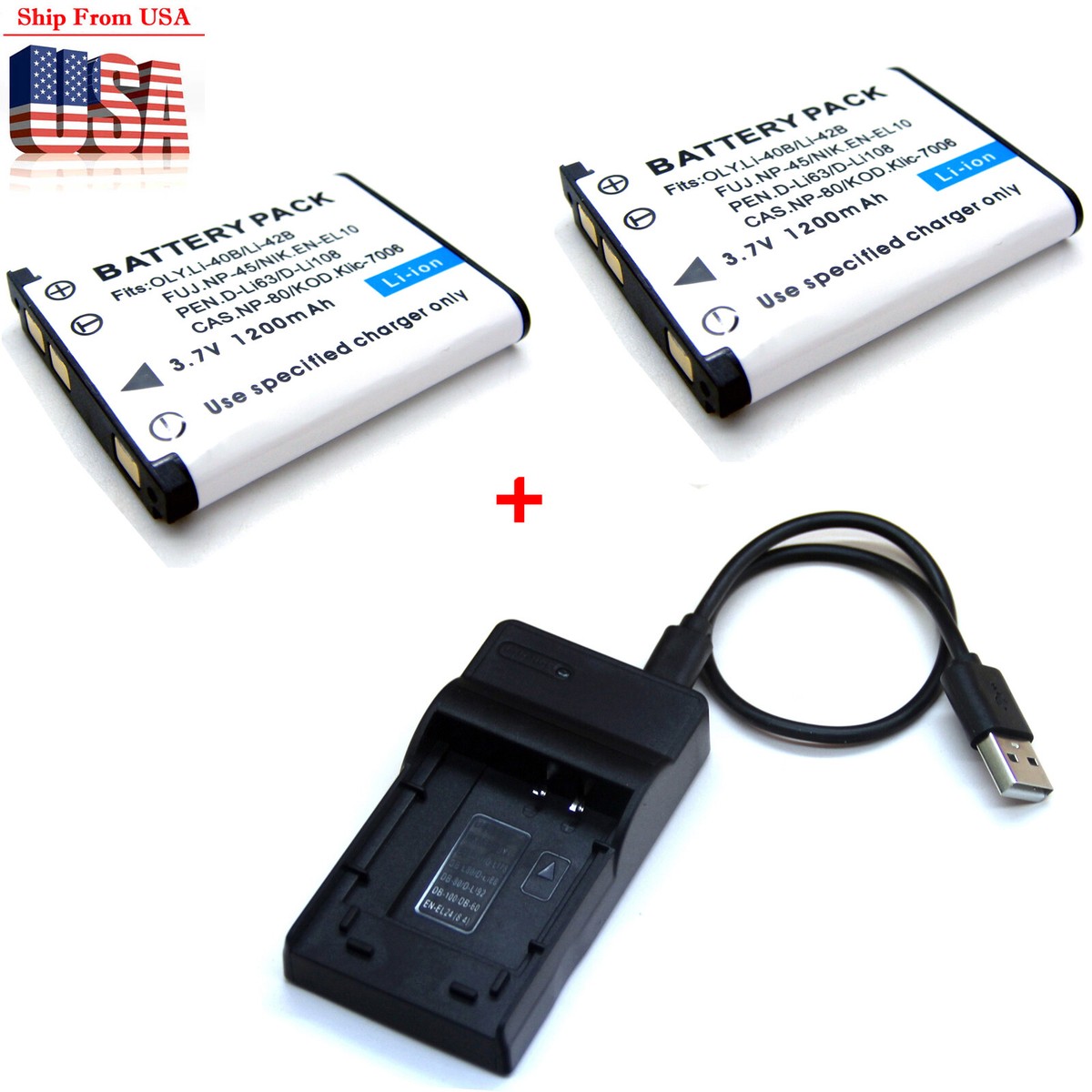Battery / Charger For Nikon Coolpix S510 S520 S570 S600 S700 S3000