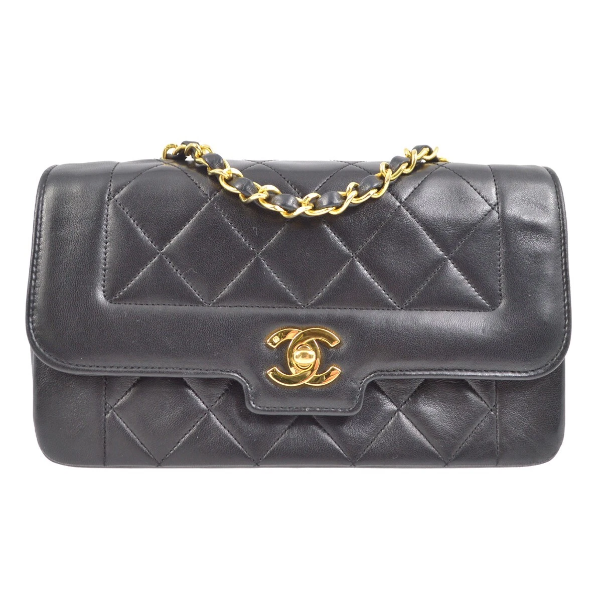 Chanel Black Lambskin Small Single Flap Shoulder Bag 140263