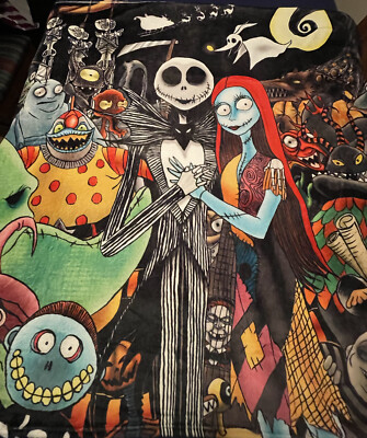 Nightmare Before Christmas Soft Throw Blanket. Jack Skellington & Sally.