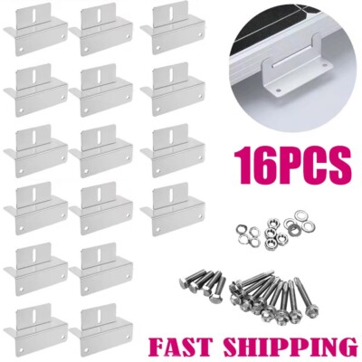 For Solar Panel Z Bracket 16PCS Mounting Mounts Set Bracket RV Boat Roof Wall