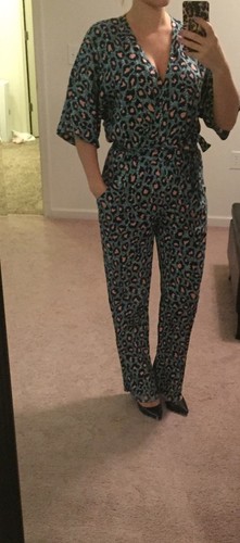 New H&M Sold Out Animal Print Multi Color Jumpsuit Size 4 Sexy Stylish - Picture 7 of 9