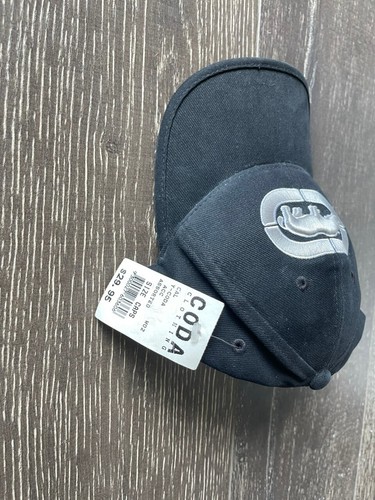New Vintage Black Denim Embroidered Rhino Ecko Hat Cap - Picture 2 of 3