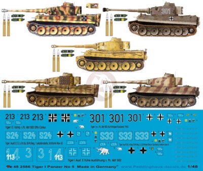 Peddinghaus 1/48 Various German Tiger I Tank Markings WWII No.5 (5