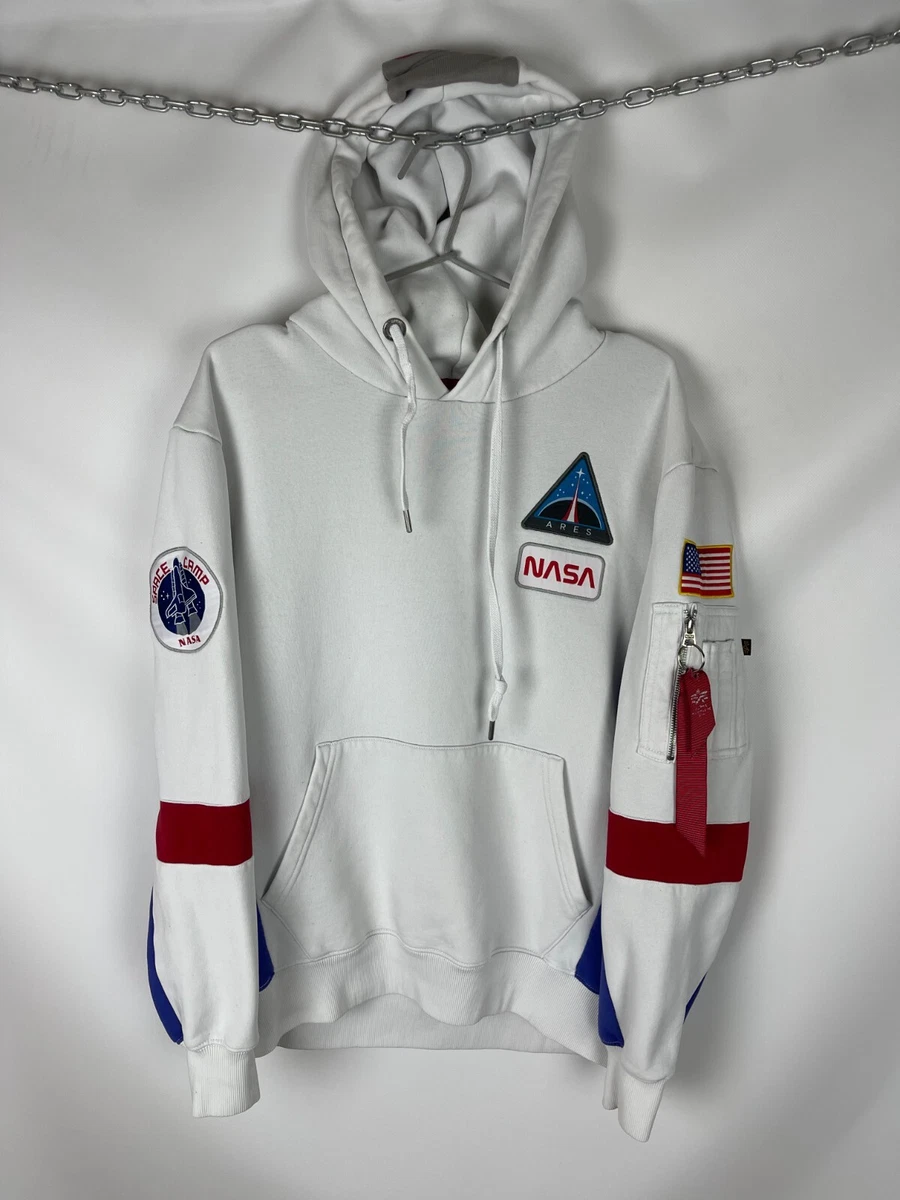 Alpha Industries x NASA USA white big logo hoodie jacket | eBay