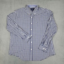 Crown Ivy Men's Shirt Size XL Blue Plaid Classic Fit Button-Down Long Sleeve